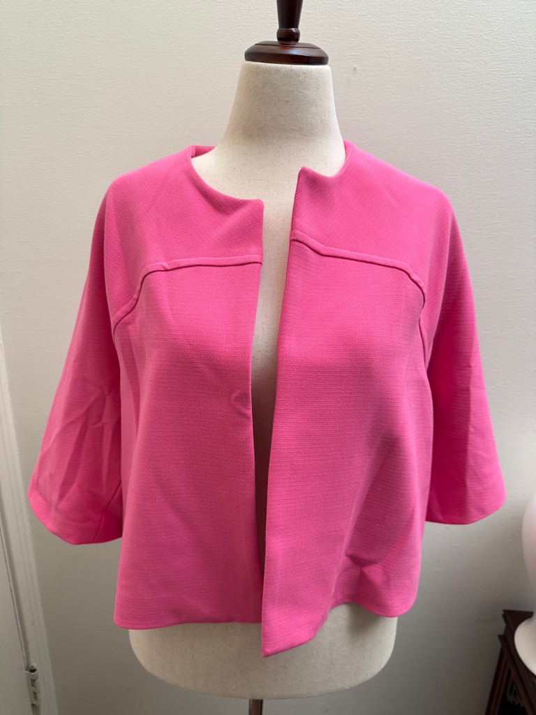 Patty Kim Hot Pink Open-Front Crop Jacket